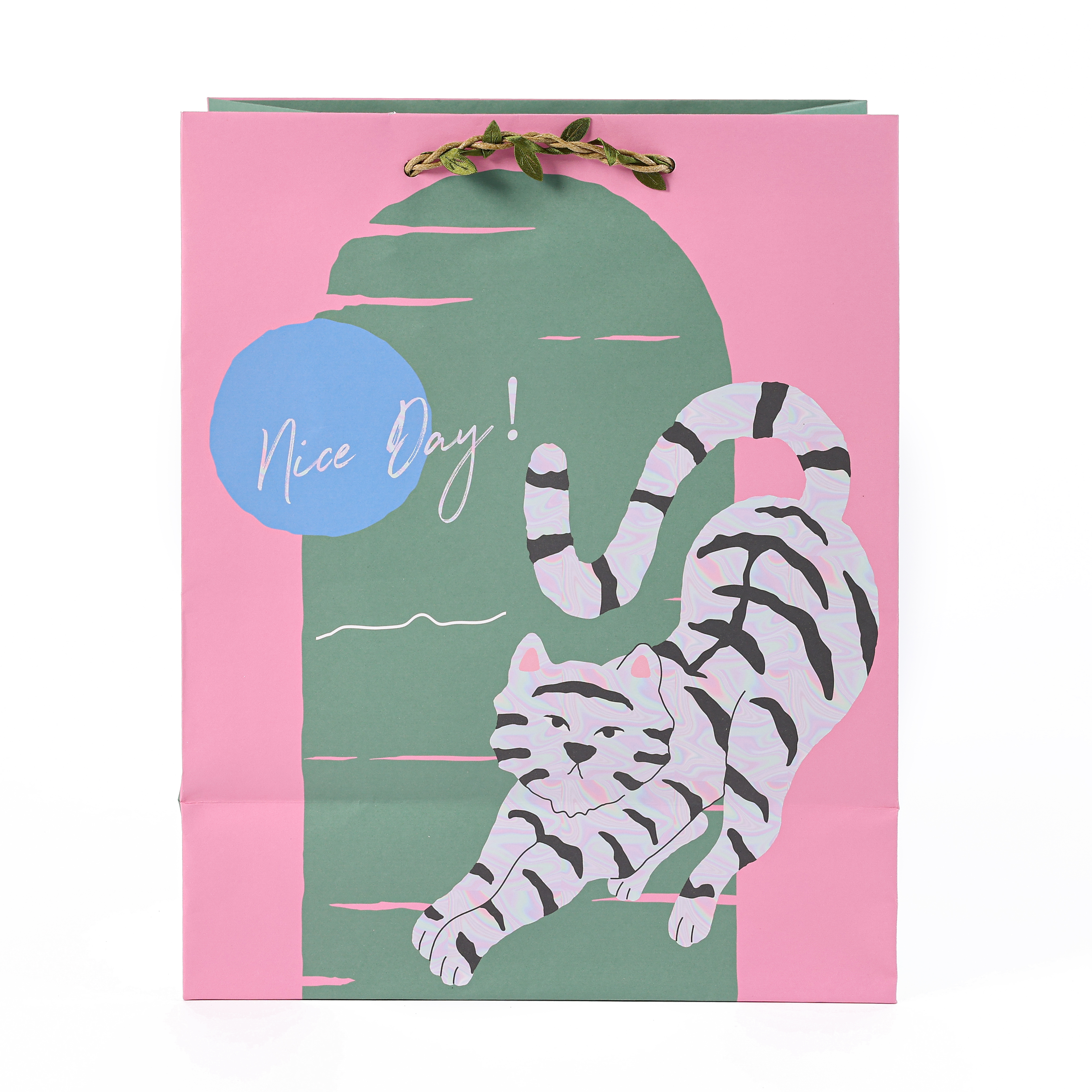 Tiger Pink And Green Gift Bag KT035